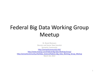 Federal Big Data Working Group Meetup