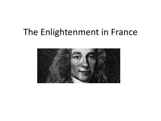 The Enlightenment in F rance