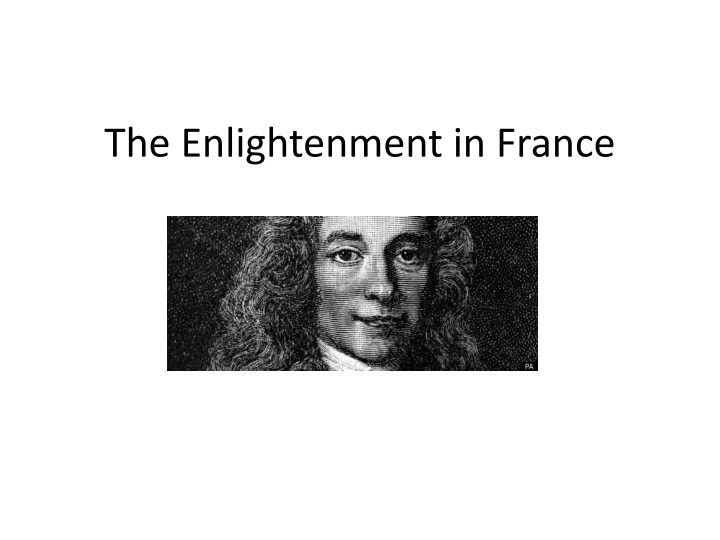 the enlightenment in f rance