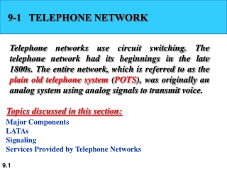 9-1 TELEPHONE NETWORK
