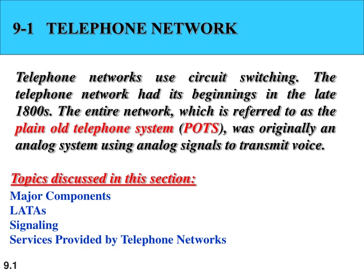 9 1 telephone network
