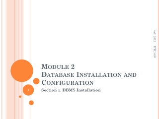 Module 2 Database Installation and Configuration
