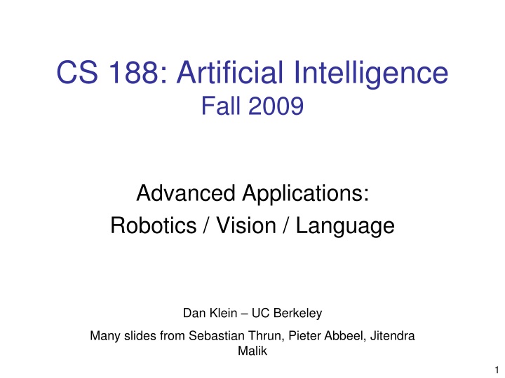 cs 188 artificial intelligence fall 2009