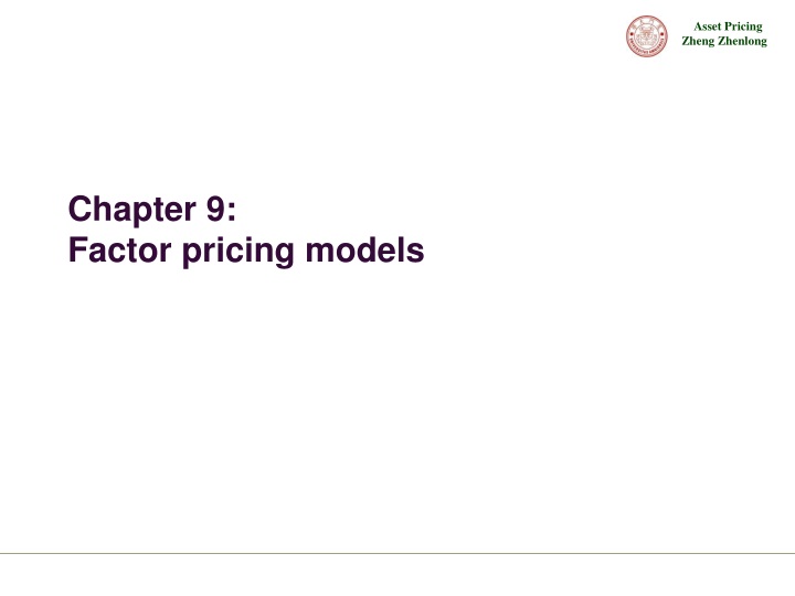 chapter 9 factor pricing models