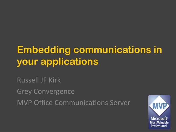 embedding communications i n your applications