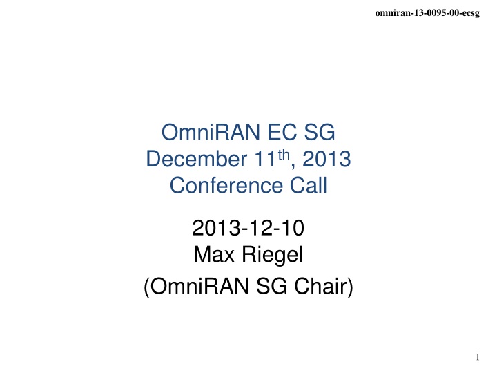 omniran ec sg december 11 th 2013 conference call