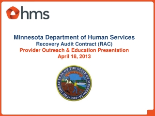 Minnesota Department of Human Services Recovery Audit Contract (RAC)