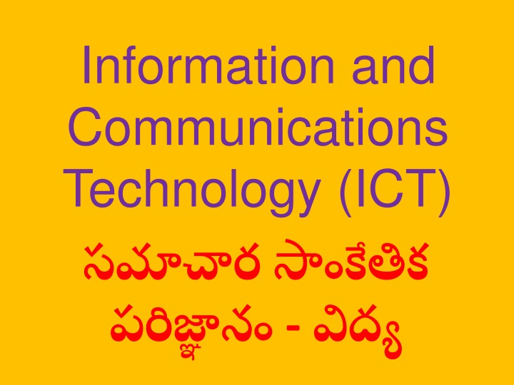 information and communications technology ict