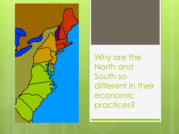 why are the north and south so different in their economic practices