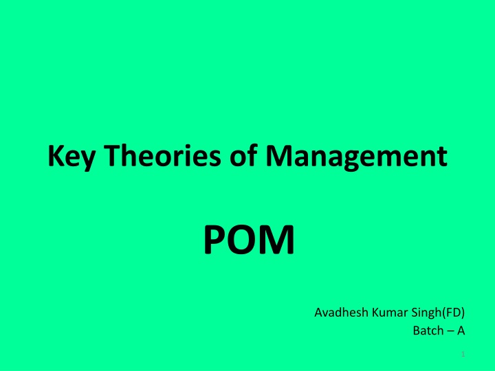 key theories of management