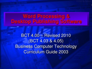 Word Processing &amp; Desktop Publishing Software