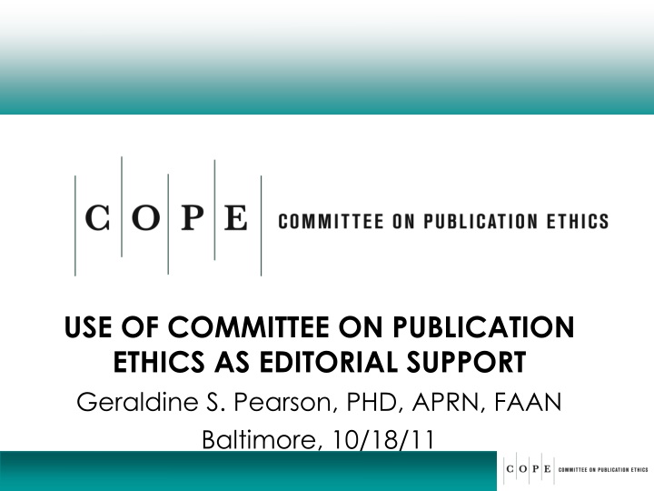 use of committee on publication ethics