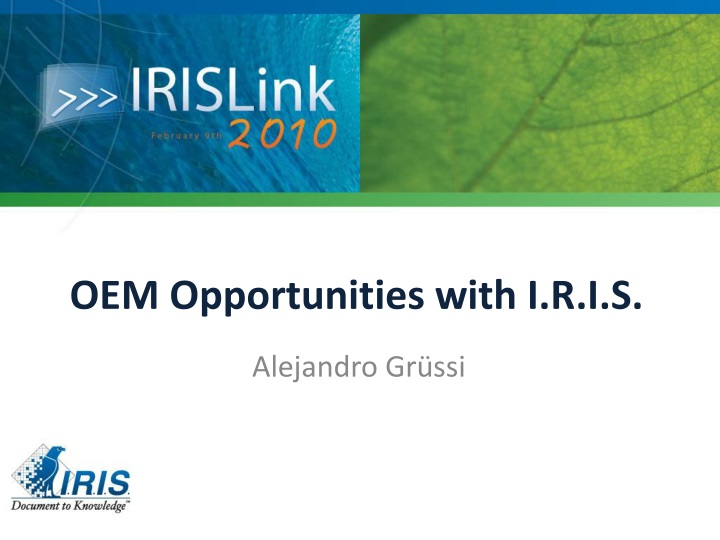 oem opportunities with i r i s