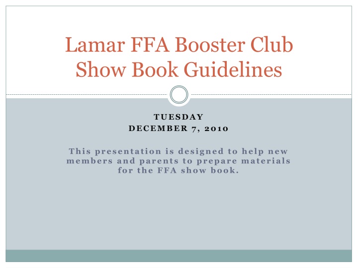 lamar ffa booster club show book guidelines
