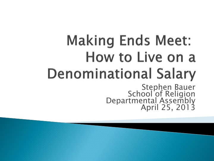 making ends meet how to live on a denominational salary