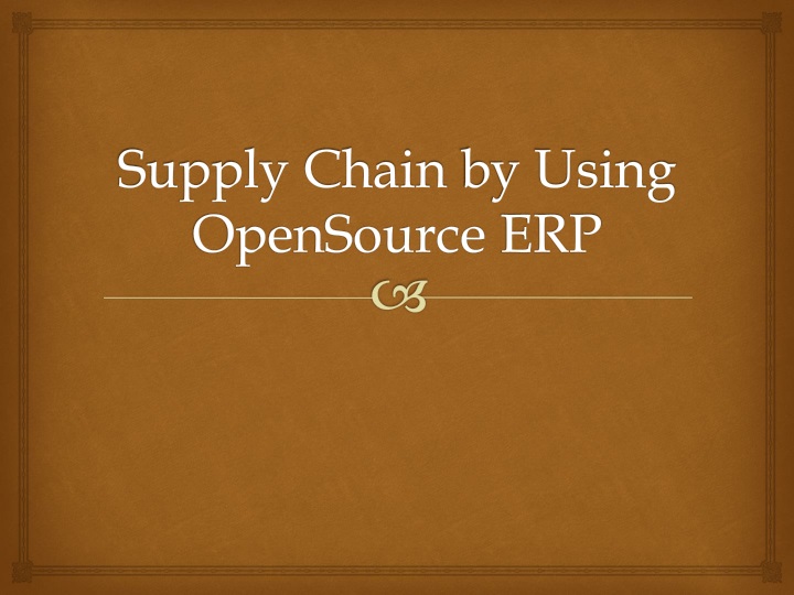 supply chain by using opensource erp
