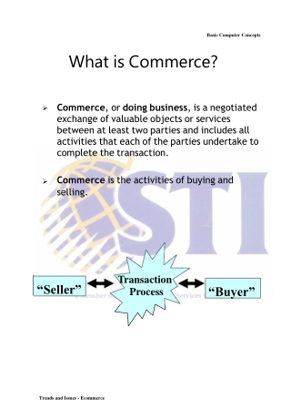 Basic Computer Concepts What is Commerce?