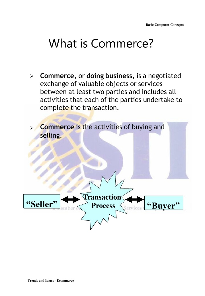 basic computer concepts what is commerce