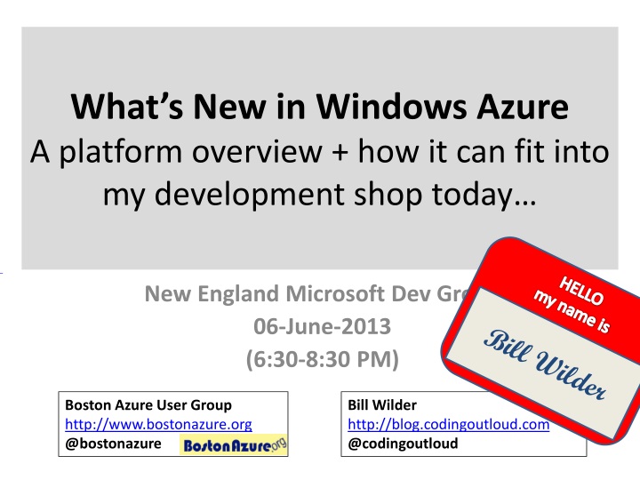 what s new in windows azure a platform overview how it can fit into my development shop today