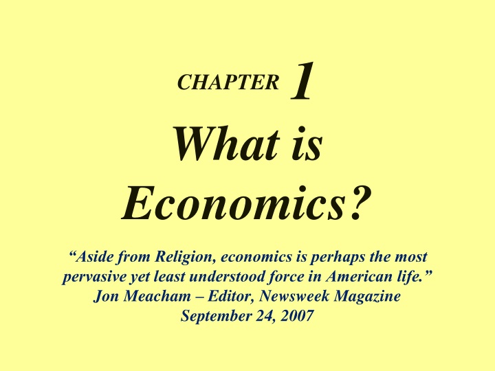 chapter 1 what is economics a aside from religion
