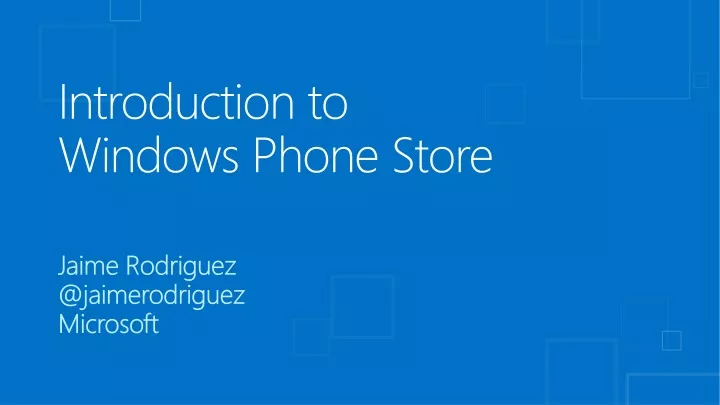 introduction to windows phone store