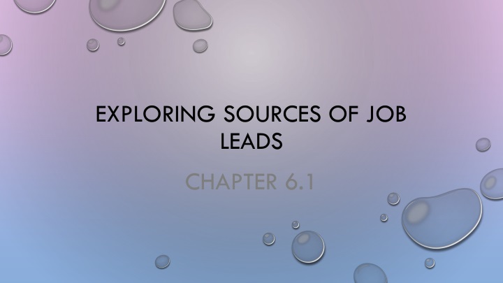 exploring sources of job leads