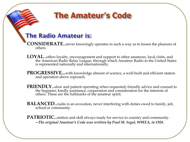 the amateur s code the radio amateur is