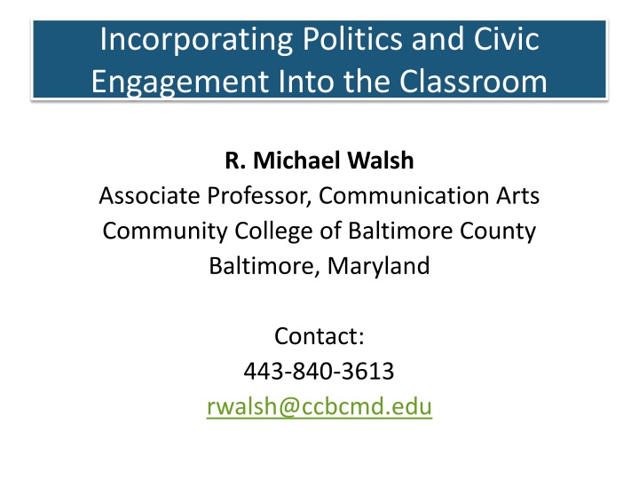 incorporating politics and civic engagement into the classroom