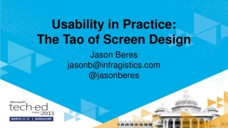 Usability in Practice: The Tao of Screen Design