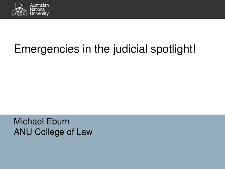 emergencies in the judicial spotlight