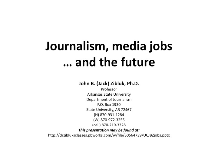 journalism media jobs and the future