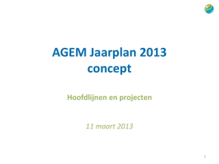 AGEM Jaarplan 2013 concept