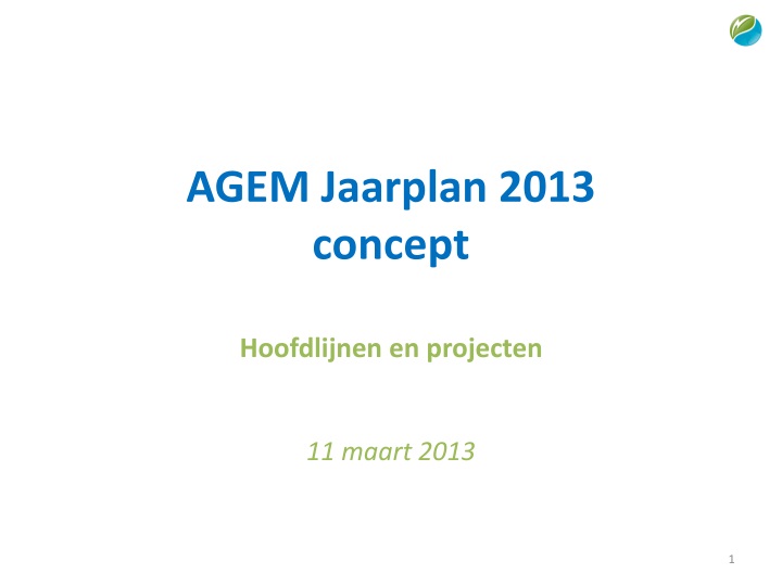 agem jaarplan 2013 concept