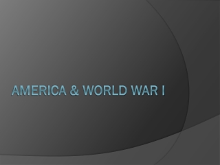 America &amp; World War I