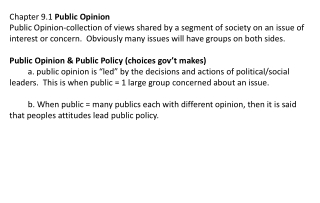 Chapter 9.1 Public Opinion
