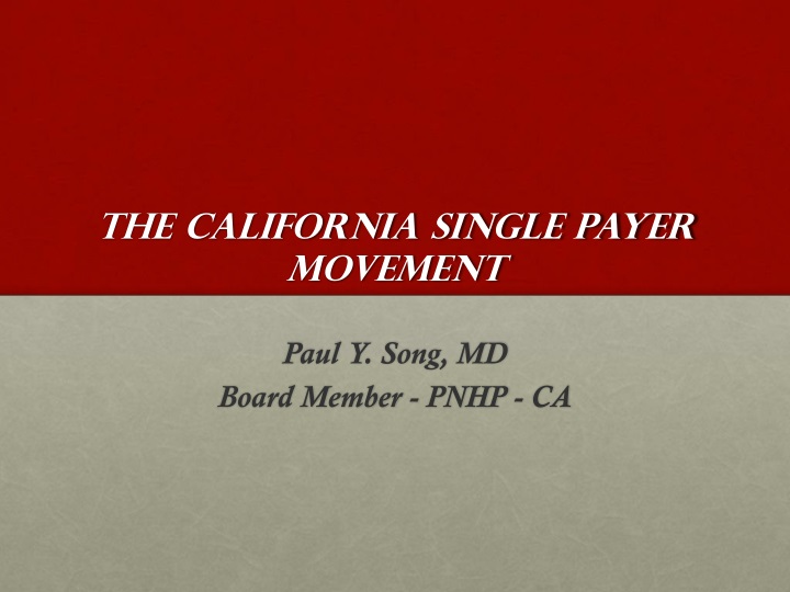 the california single payer movement