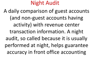 Night Audit