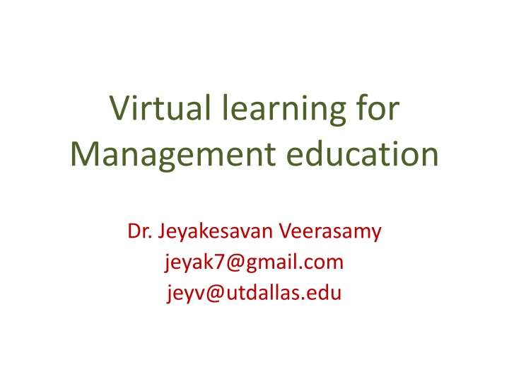 virtual learning for management education