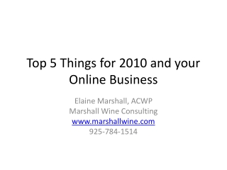 Top 5 Things for 2010 and your Online Business