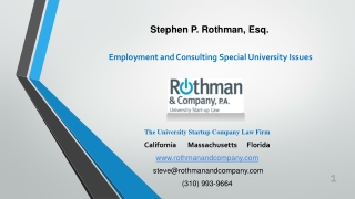 The University Startup Company Law Firm California Massachusetts Florida