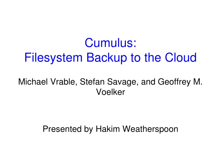 cumulus filesystem backup to the cloud
