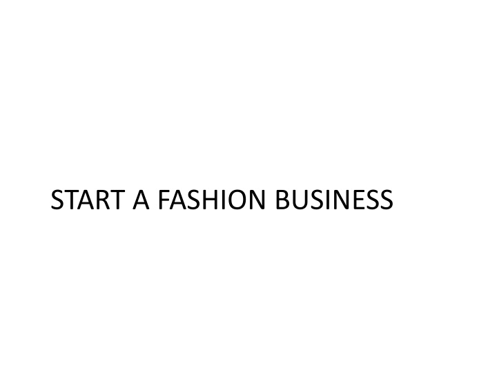 start a fashion business