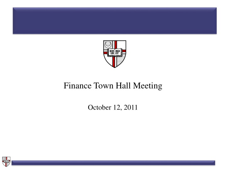 finance town hall meeting october 12 2011
