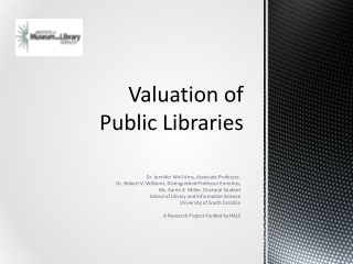 Valuation of Public Libraries