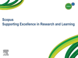 Scopus Supporting Excellence in Research and Learning