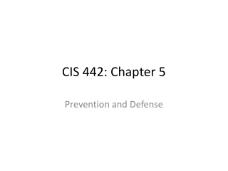 CIS 442: Chapter 5