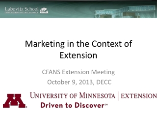 Marketing in the Context of Extension