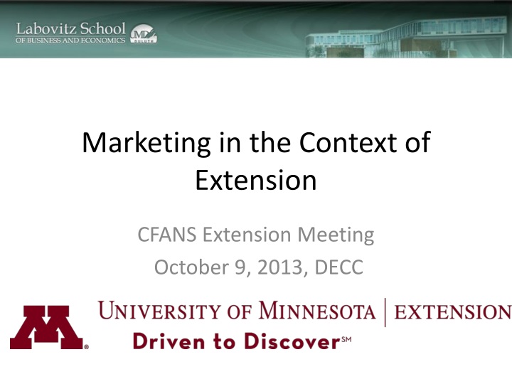 marketing in the context of extension