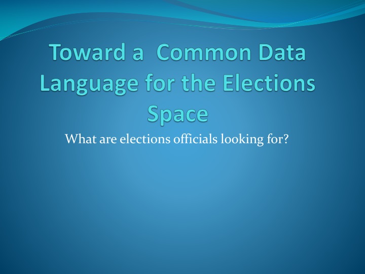 toward a common data language for the elections space