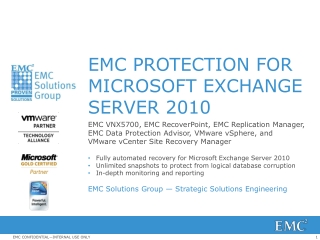 EMC PROTECTION FOR MICROSOFT EXCHANGE SERVER 2010